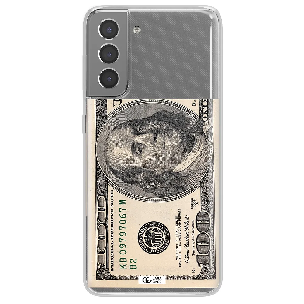 A Close-Up Of A Money Bill Samsung S21 Clear Tpu Case
