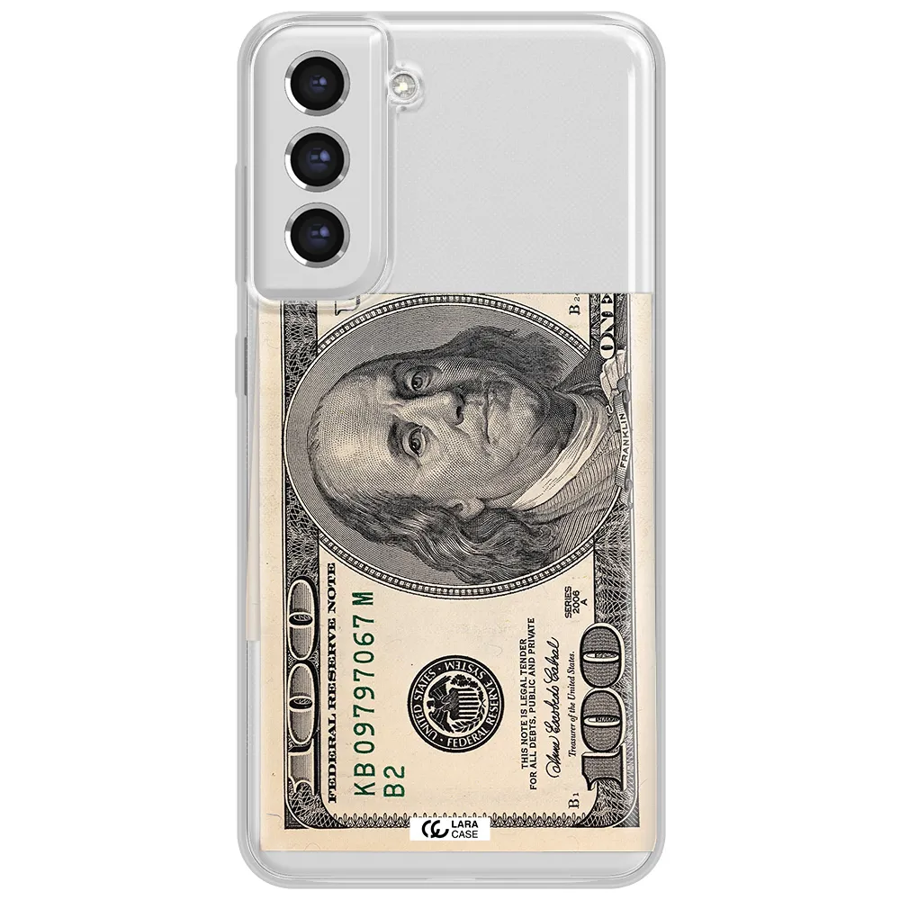 A Close-Up Of A Money Bill Samsung S21 Fe Clear Tpu Case