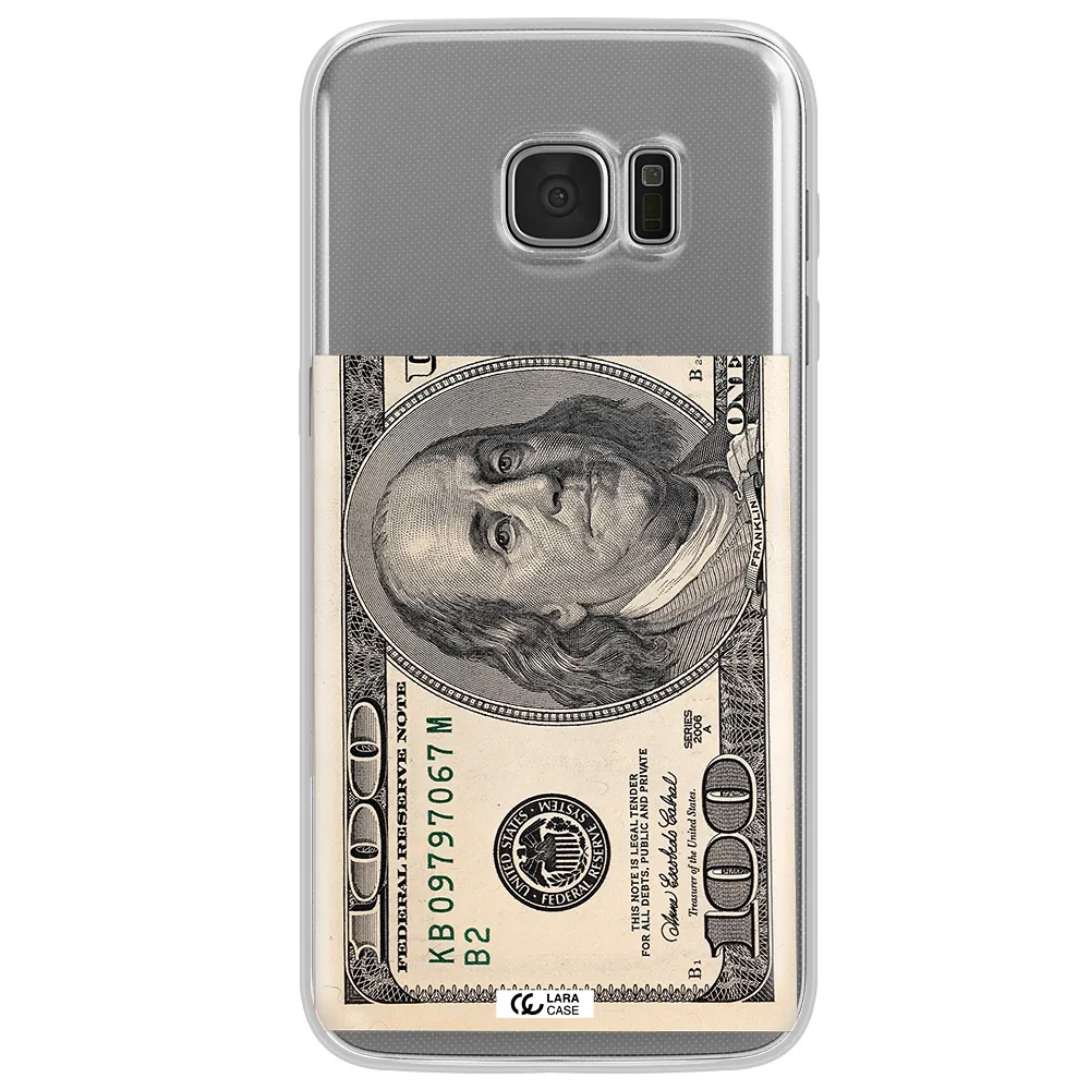 A Close-Up Of A Money Bill Samsung S7 Edge Clear Tpu Case