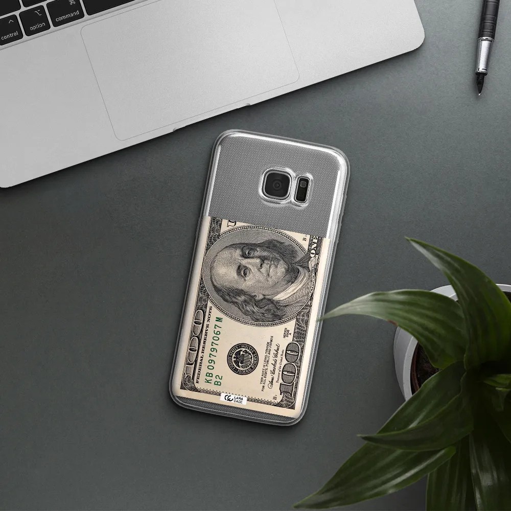 A Close-Up Of A Money Bill Samsung S7 Edge Clear Tpu Case