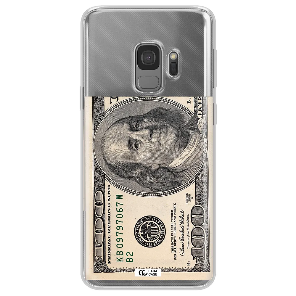 A Close-Up Of A Money Bill Samsung S9 Clear Tpu Case