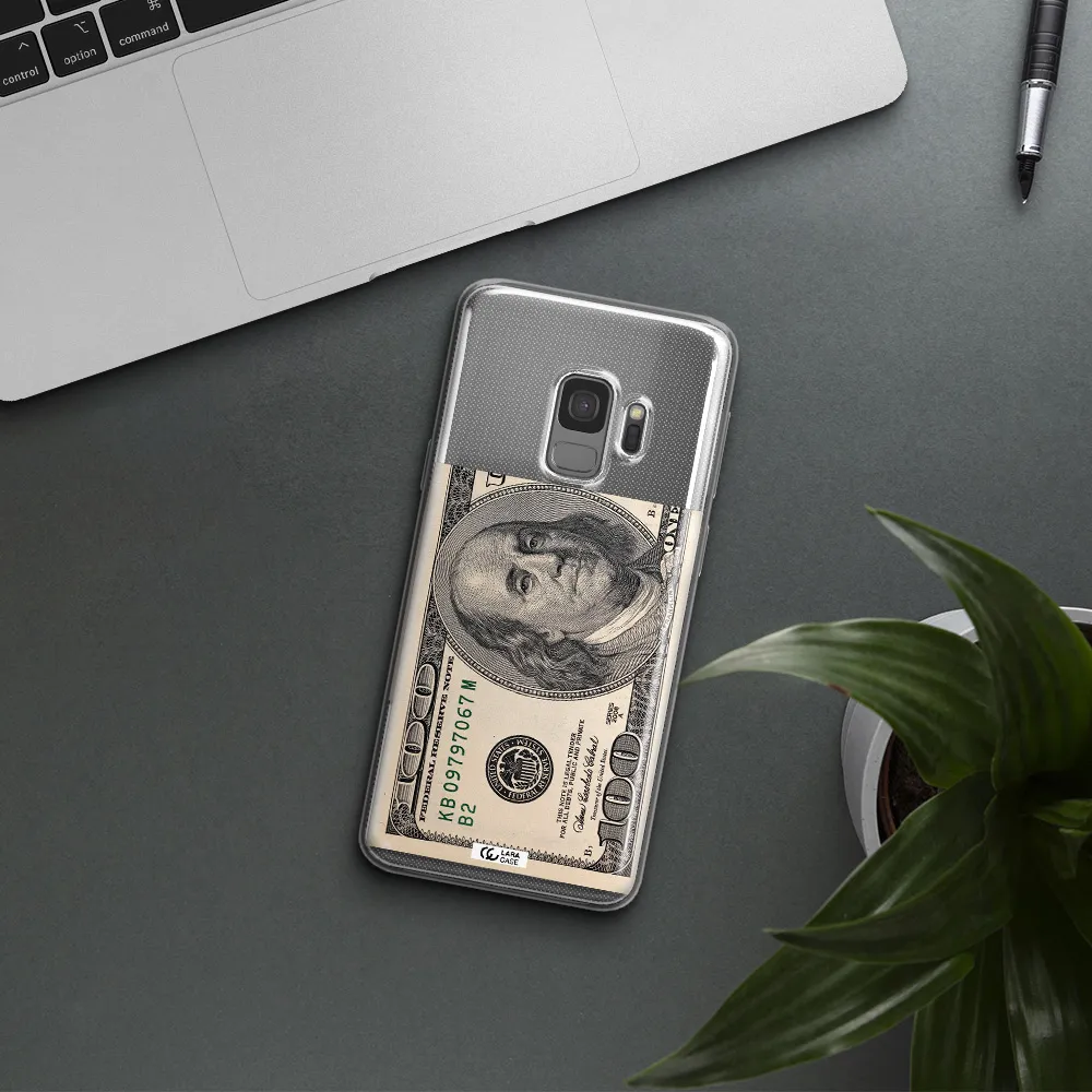 A Close-Up Of A Money Bill Samsung S9 Clear Tpu Case