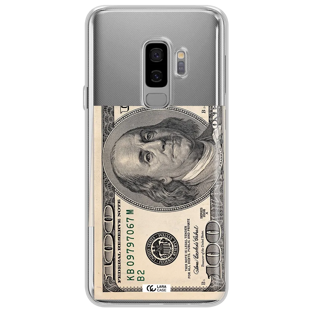A Close-Up Of A Money Bill Samsung S9 Plus Clear Tpu Case