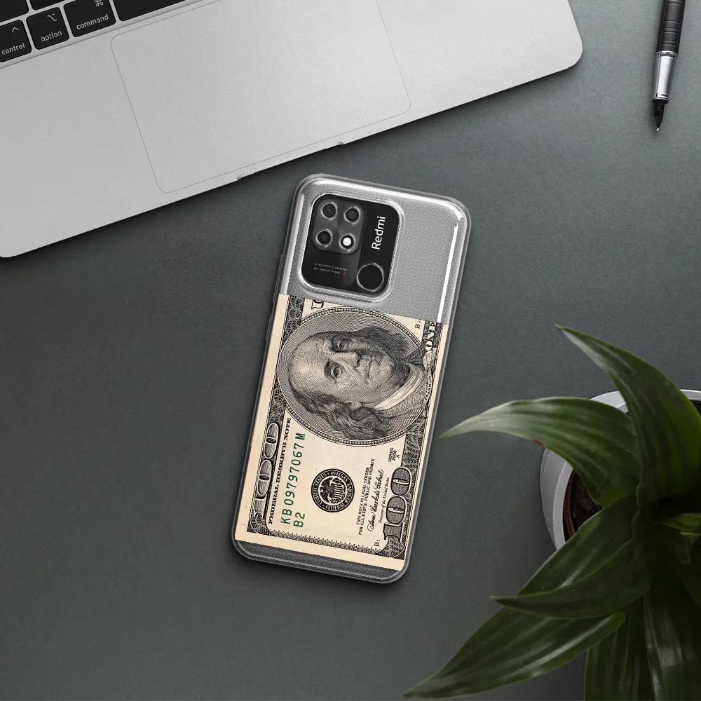 A Close-Up Of A Money Bill Xiaomi Redmi 10C Clear Tpu Case