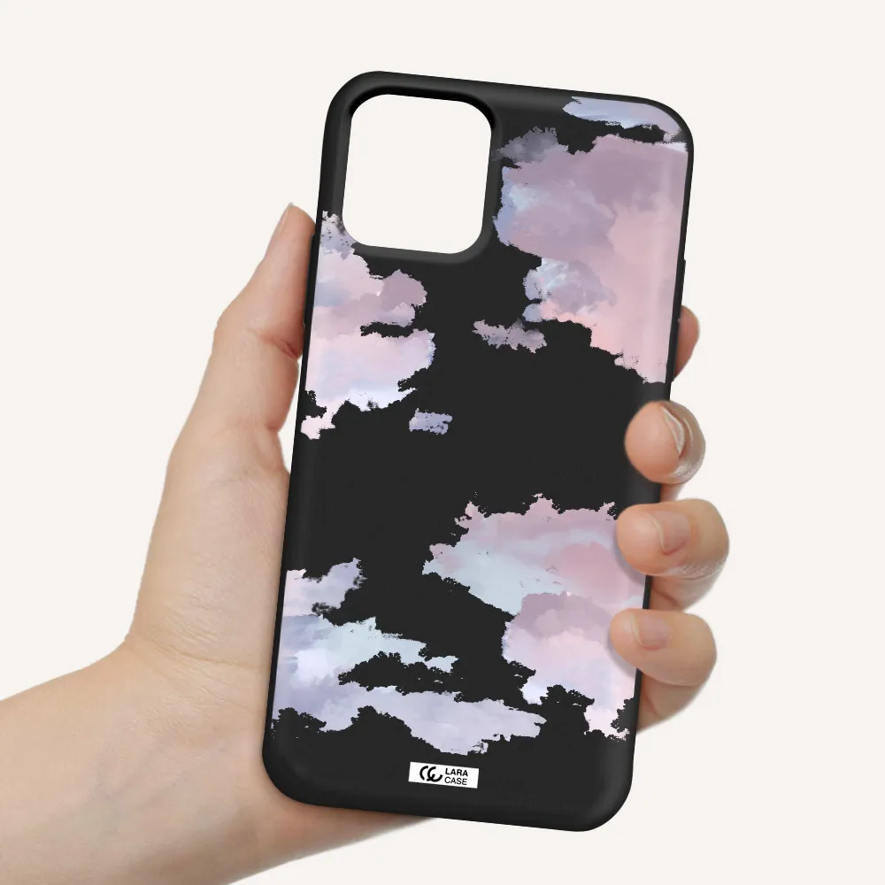 a close-up of a cloud Apple iPhone 11 pro max Silicone black Case