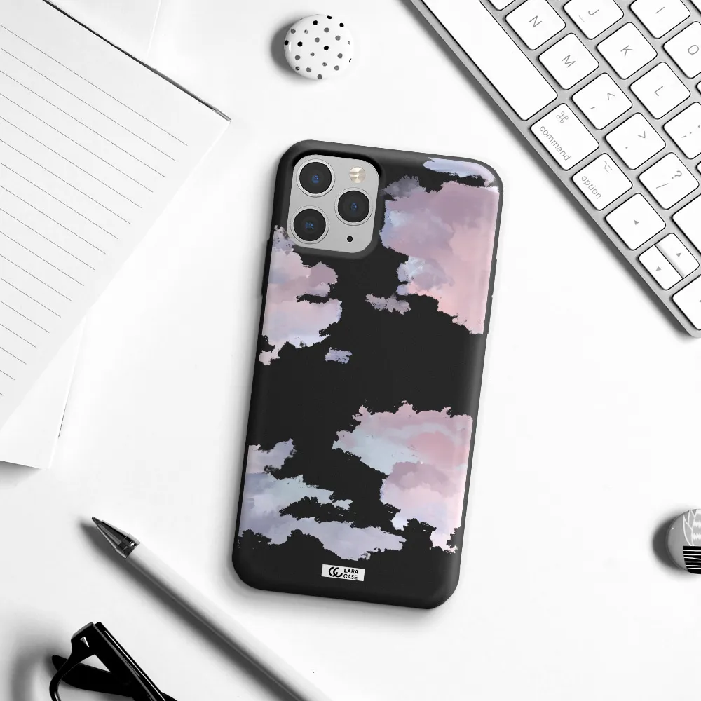 a close-up of a cloud Apple iPhone 11 pro max Silicone black Case