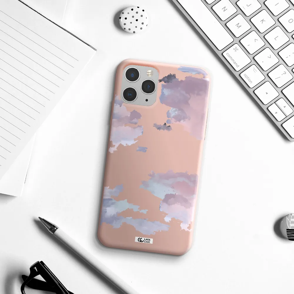 a close-up of a cloud Apple iPhone 11 pro max Silicone pastel pink Case