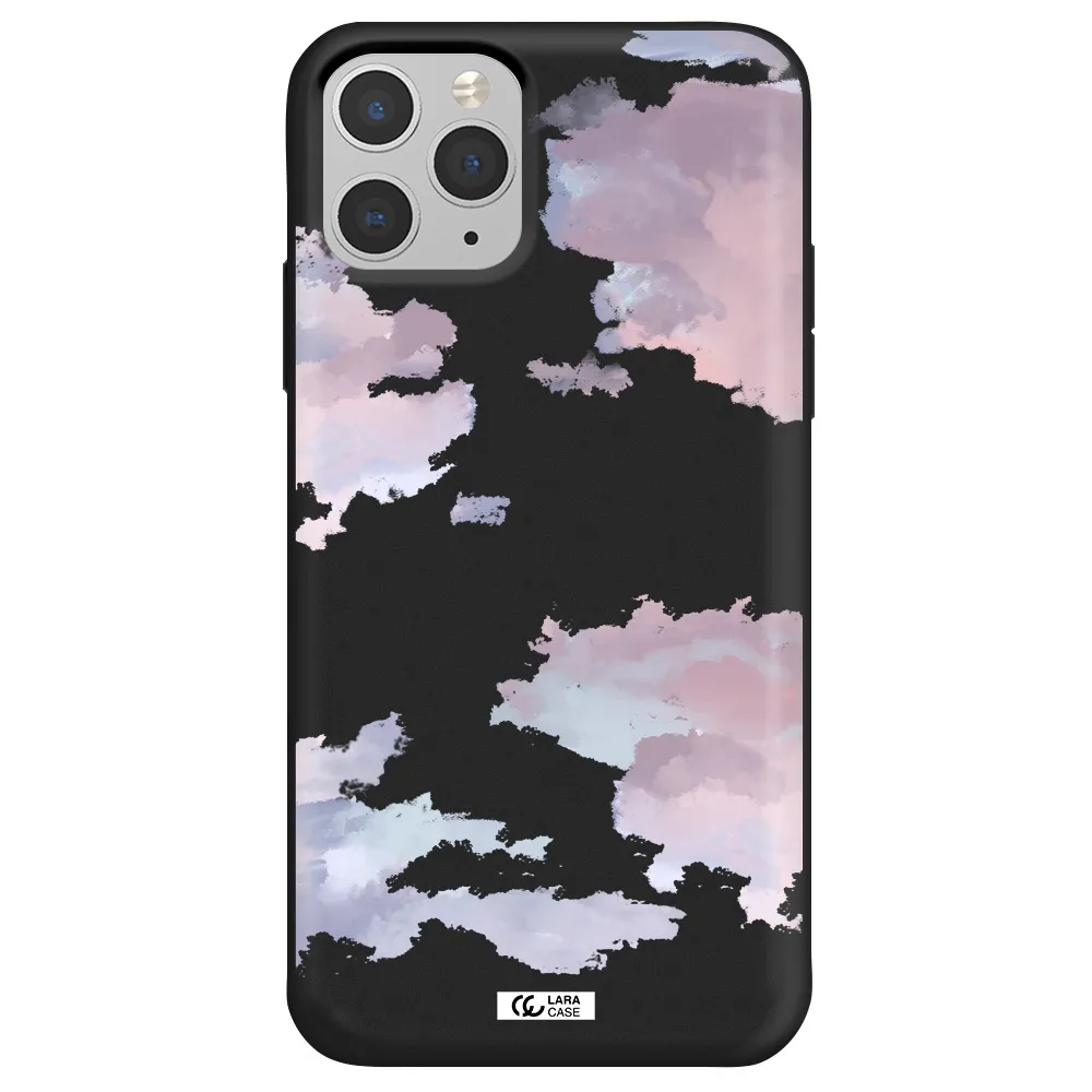 a close-up of a cloud Apple iPhone 11 pro Silicone black Case