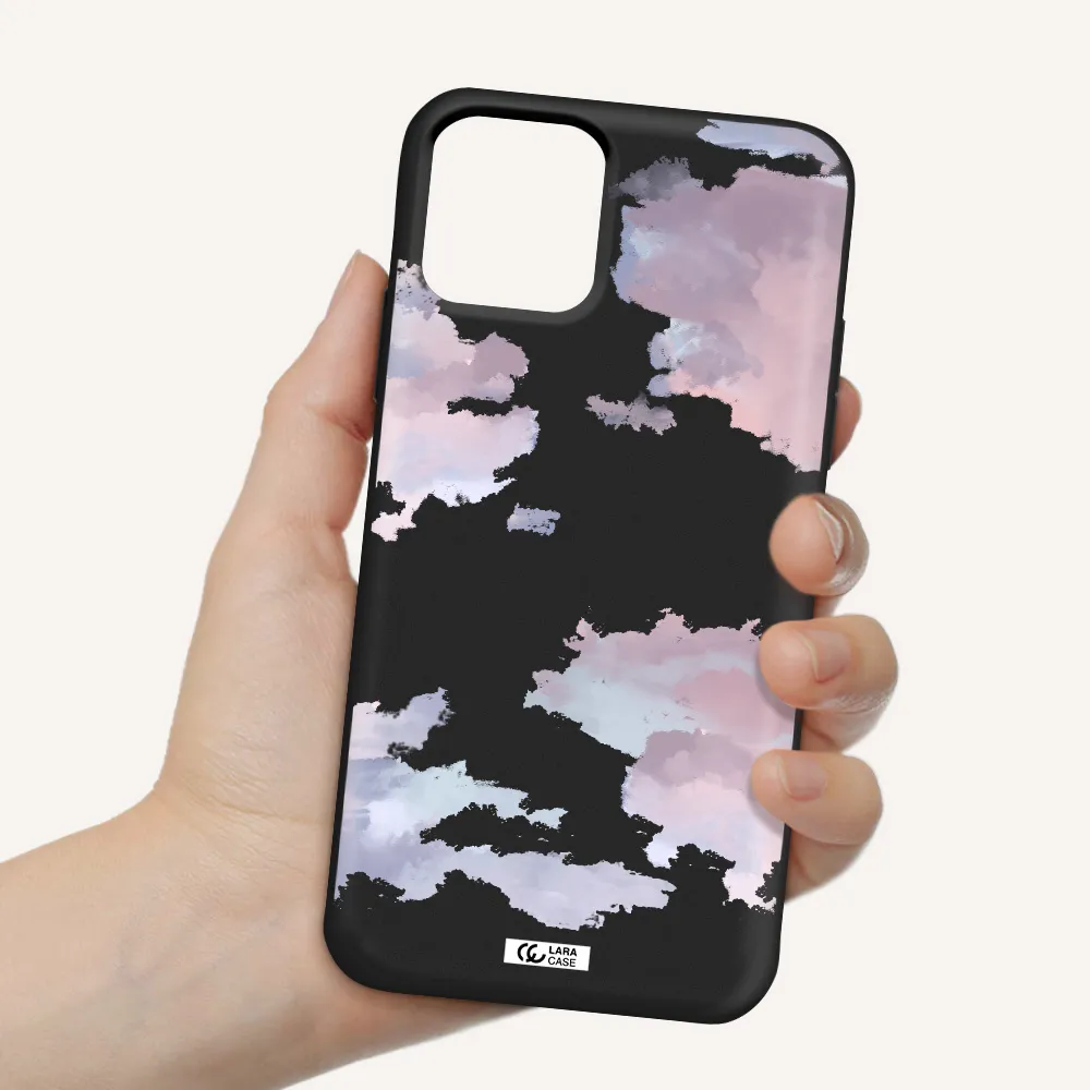 a close-up of a cloud Apple iPhone 11 pro Silicone black Case