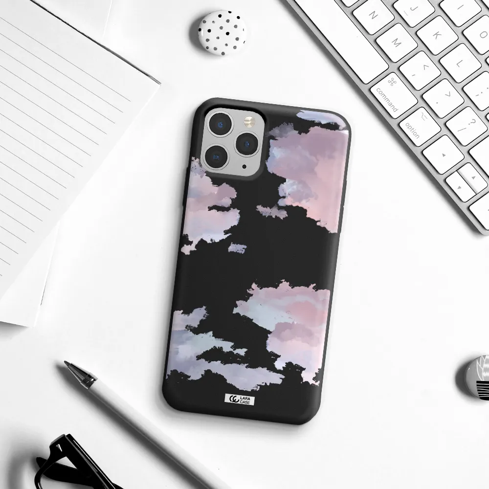 a close-up of a cloud Apple iPhone 11 pro Silicone black Case