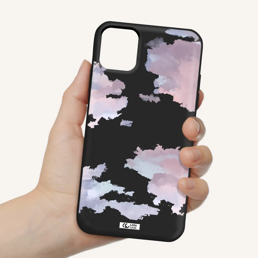 a close-up of a cloud Apple iPhone 11 Silicone black Case