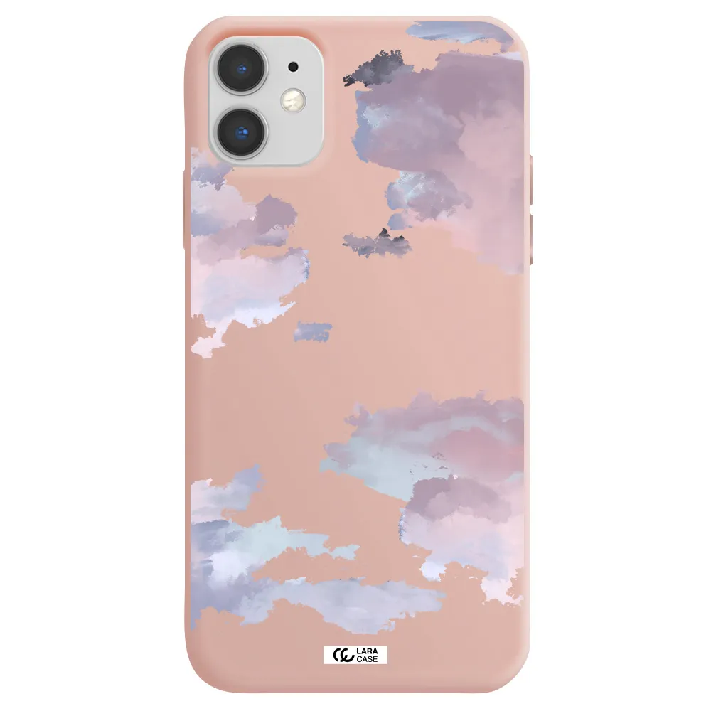 a close-up of a cloud Apple iPhone 11 Silicone pastel pink Case