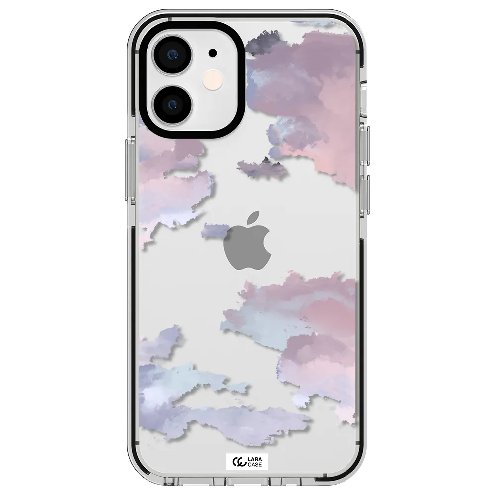 a close-up of a cloud Apple iPhone 12 mini impact black border Case