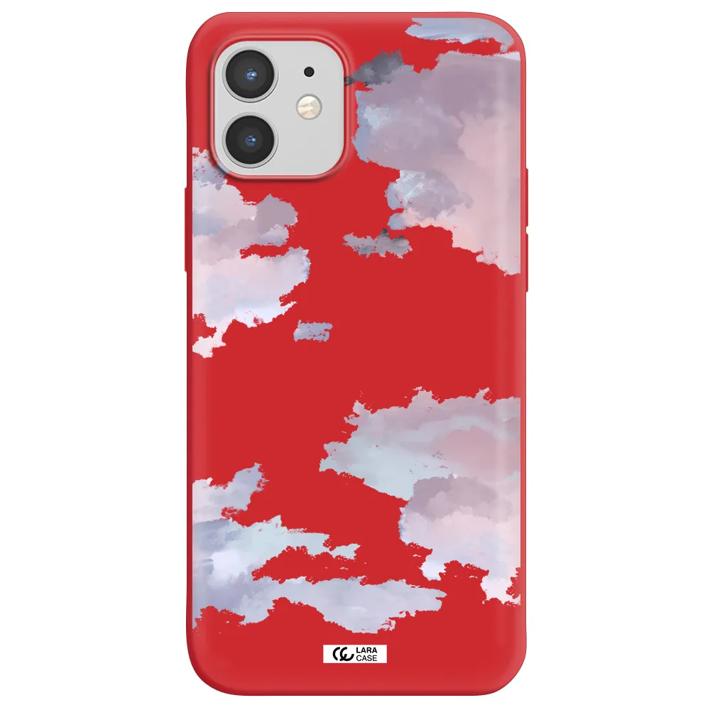 a close-up of a cloud Apple iPhone 12 mini Silicone Imperial Red Case