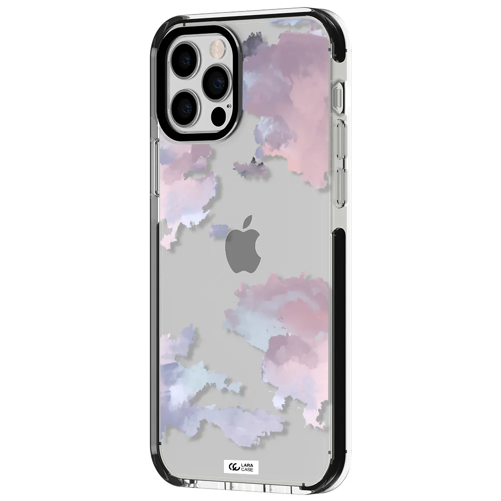 a close-up of a cloud Apple iPhone 12 pro impact black border Case