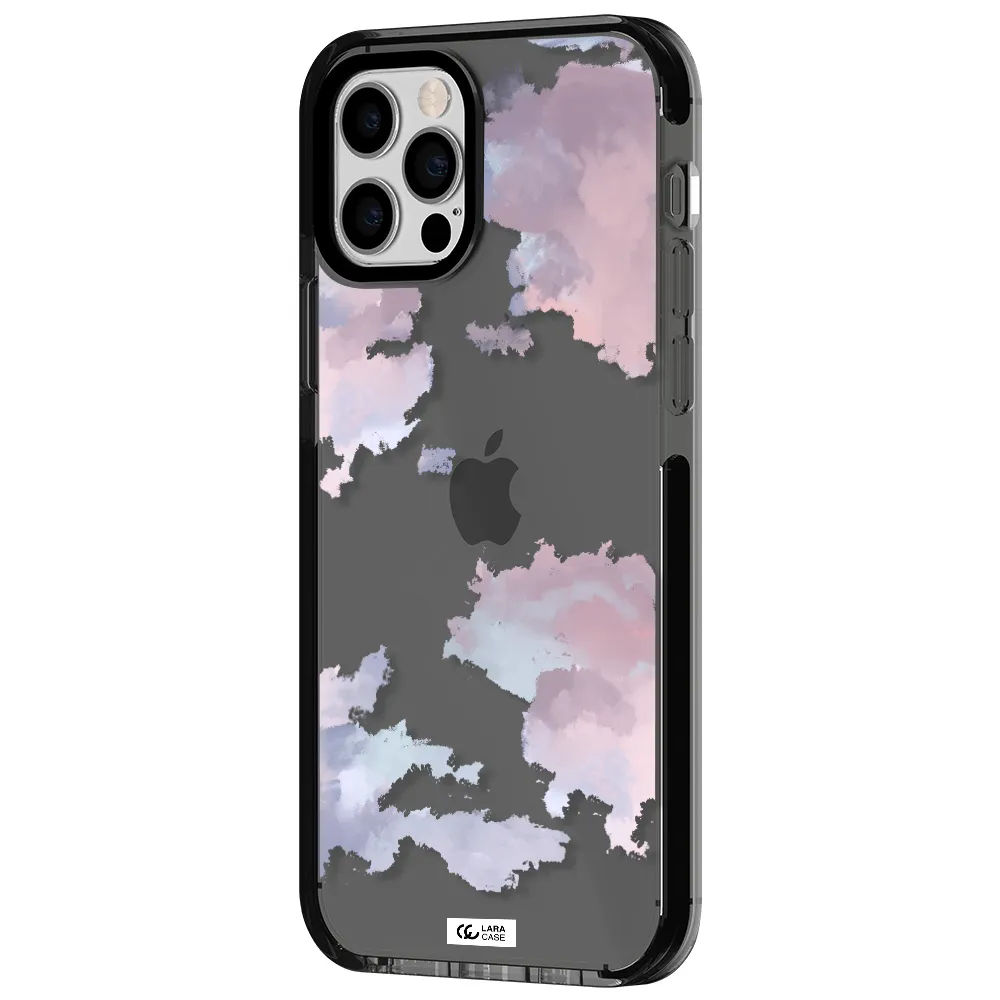 a close-up of a cloud Apple iPhone 12 pro impact Smoke Black Case