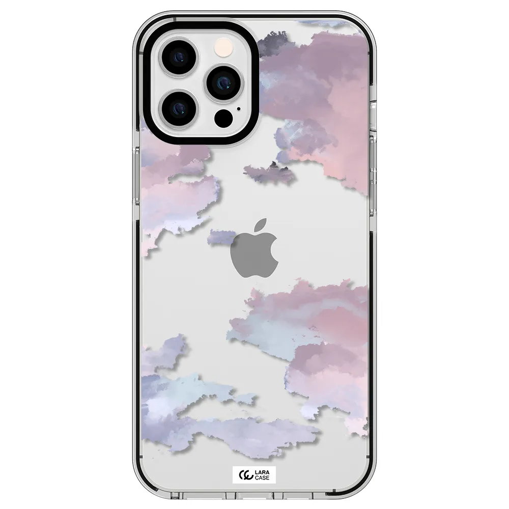 a close-up of a cloud Apple iPhone 12 pro max impact black border Case