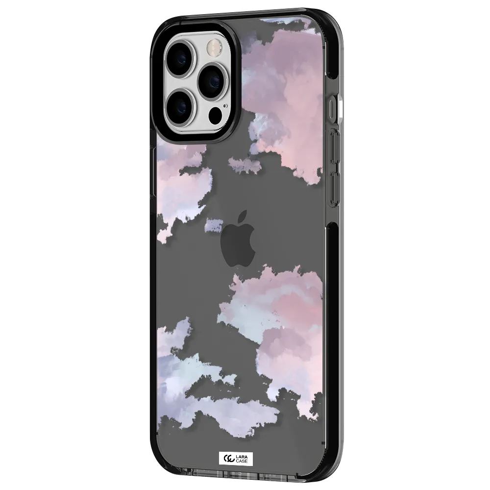 a close-up of a cloud Apple iPhone 12 pro max impact Smoke Black Case