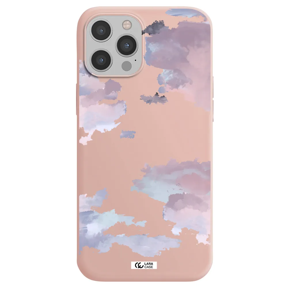 a close-up of a cloud Apple iPhone 12 pro max Silicone pastel pink Case