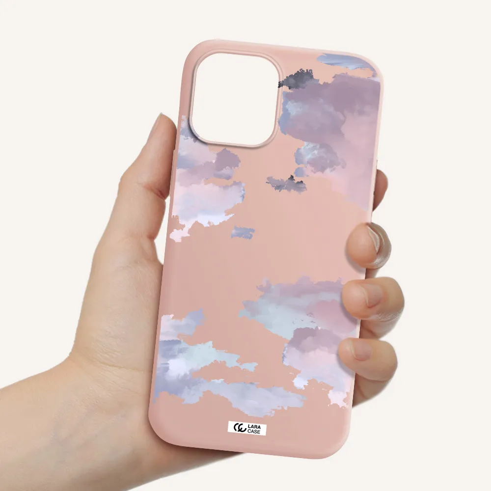 a close-up of a cloud Apple iPhone 12 pro max Silicone pastel pink Case