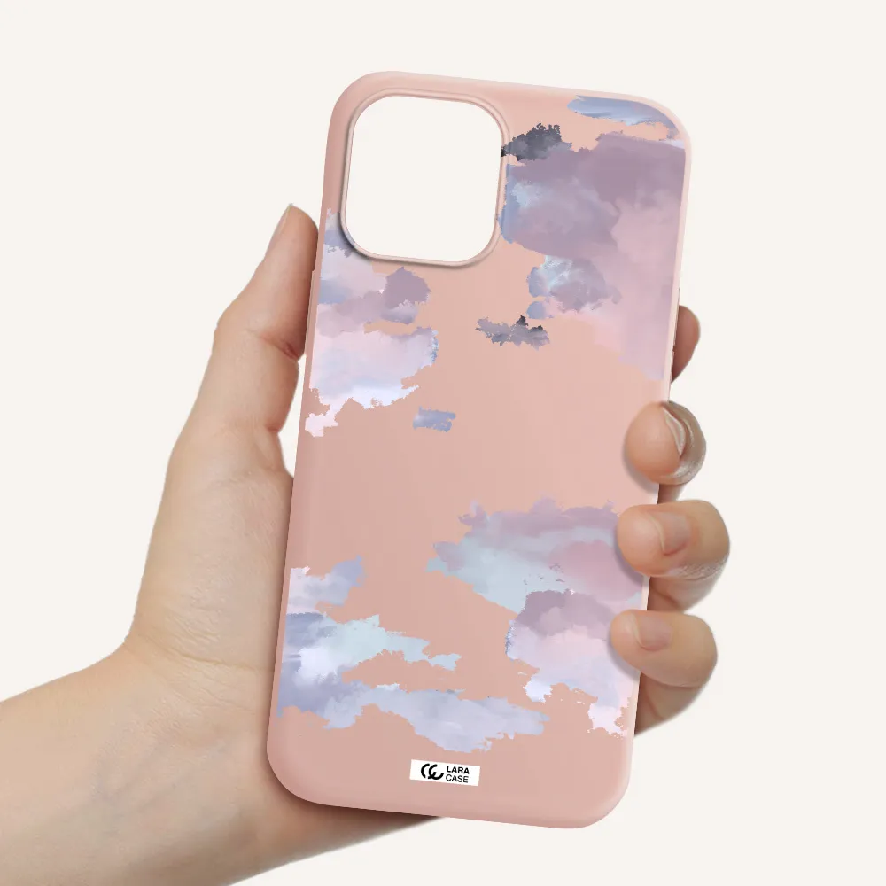 a close-up of a cloud Apple iPhone 12 pro Silicone pastel pink Case