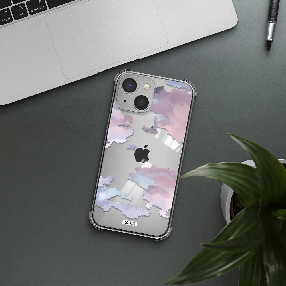 a close-up of a cloud Apple iPhone 13 Clear PC Case