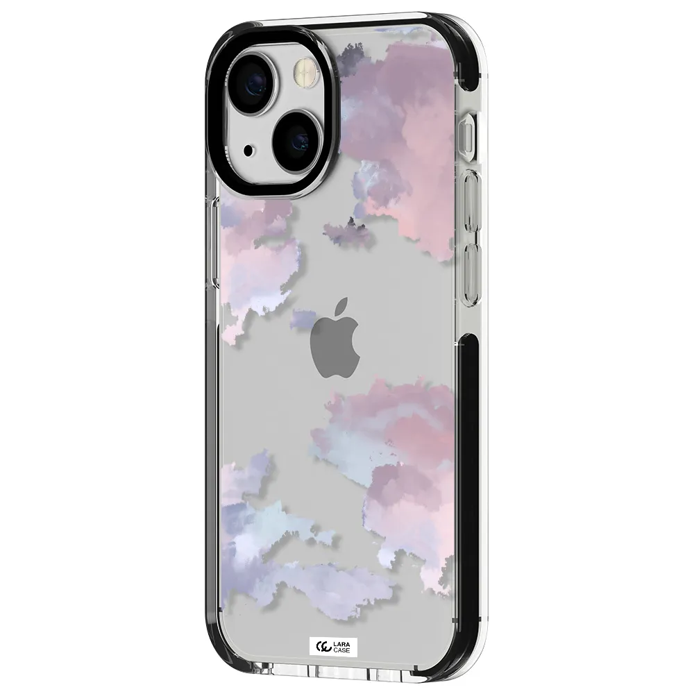 a close-up of a cloud Apple iPhone 13 mini impact black border Case