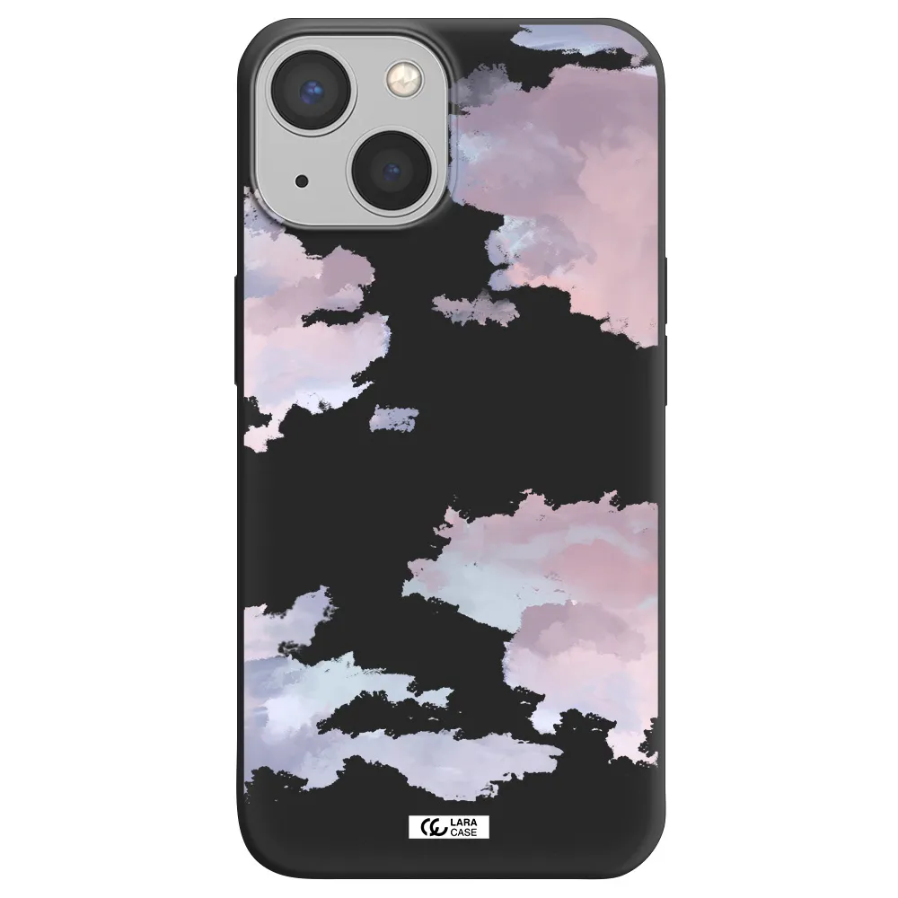 a close-up of a cloud Apple iPhone 13 mini Silicone black Case