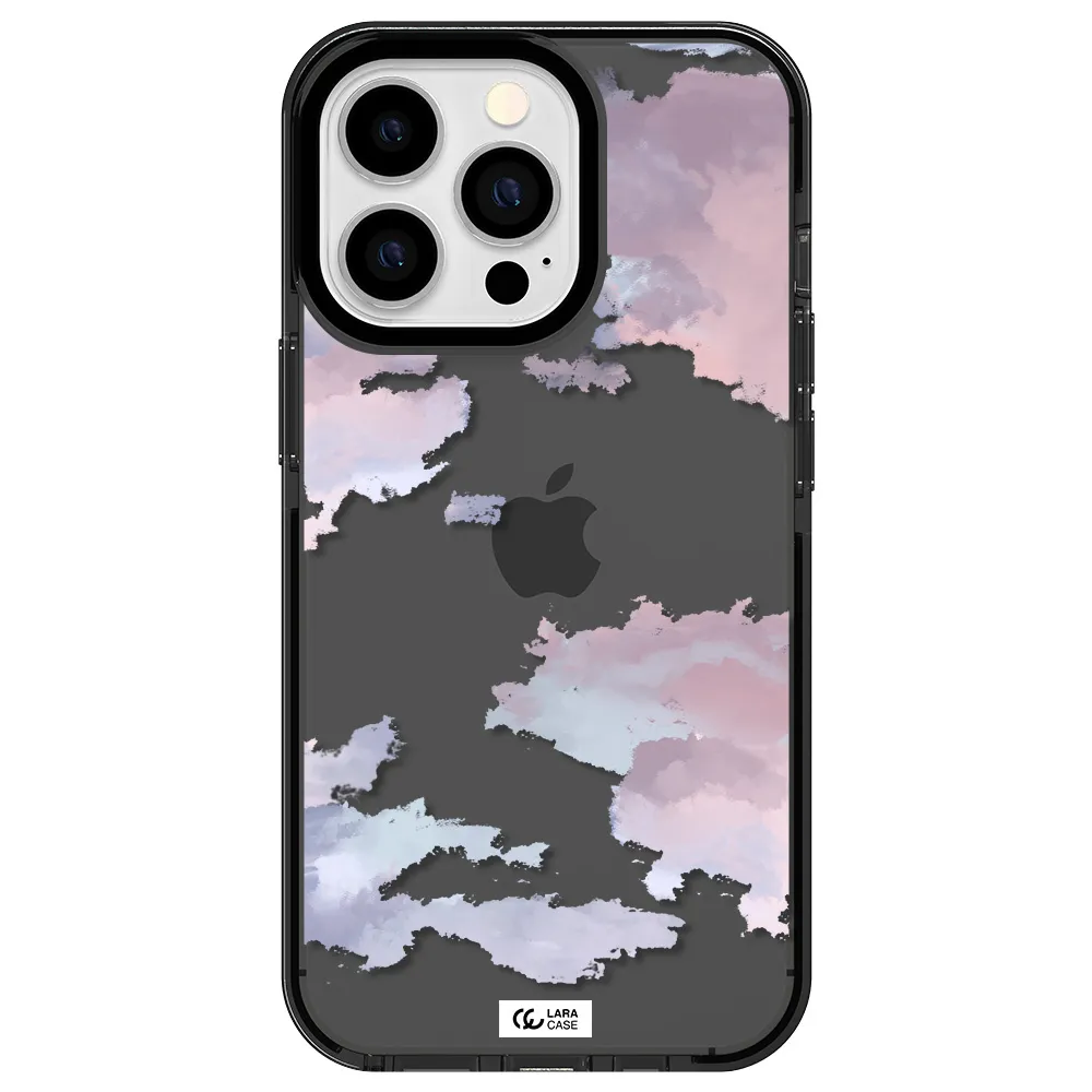 a close-up of a cloud Apple iPhone 13 Pro impact Smoke Black Case