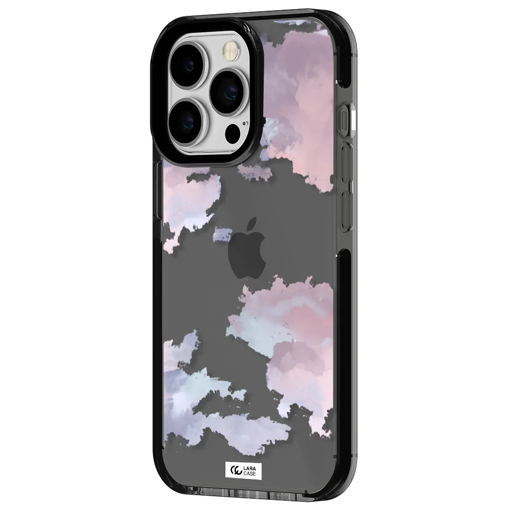 a close-up of a cloud Apple iPhone 13 Pro impact Smoke Black Case