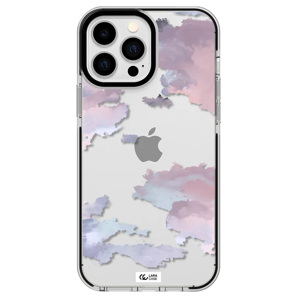 a close-up of a cloud Apple iPhone 13 Pro Max impact black border Case