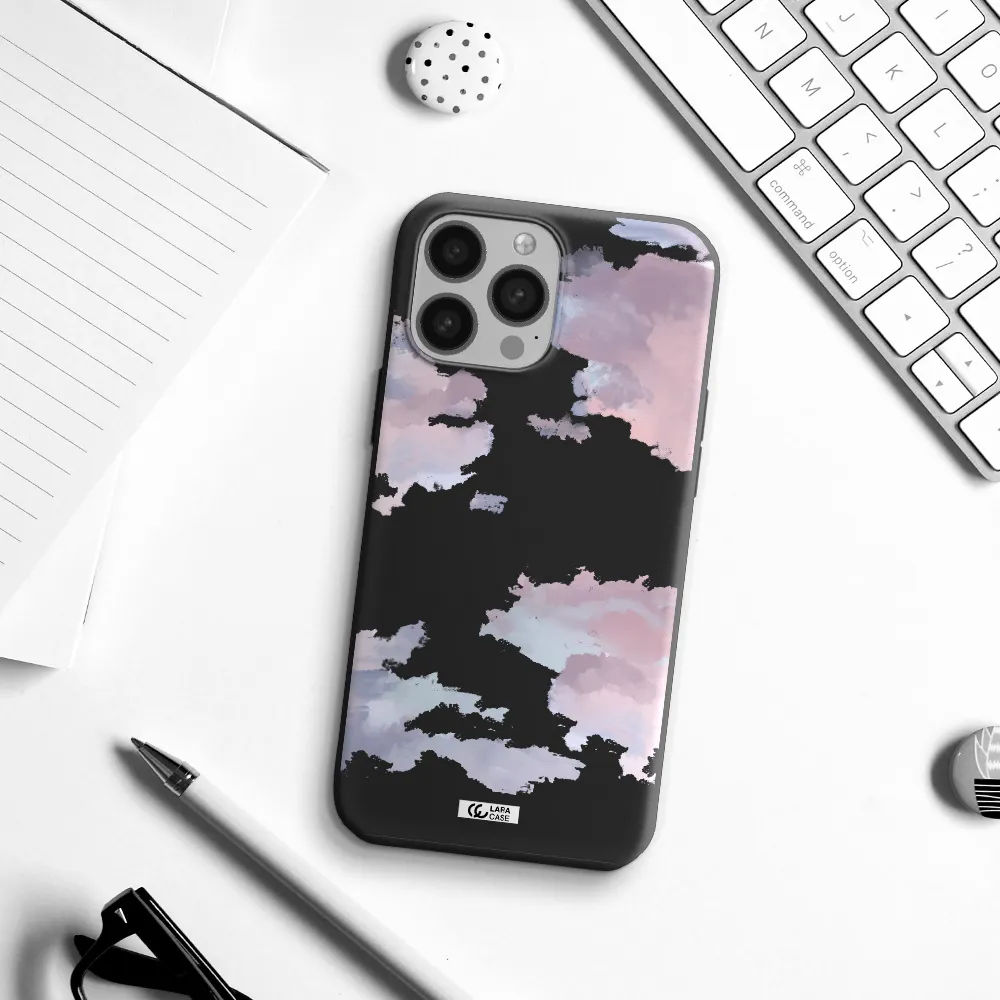 a close-up of a cloud Apple iPhone 13 Pro Silicone black Case