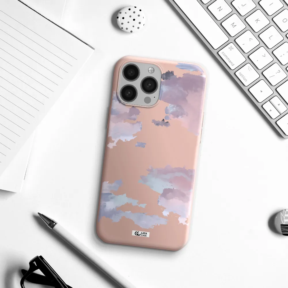 a close-up of a cloud Apple iPhone 13 Pro Silicone pastel pink Case