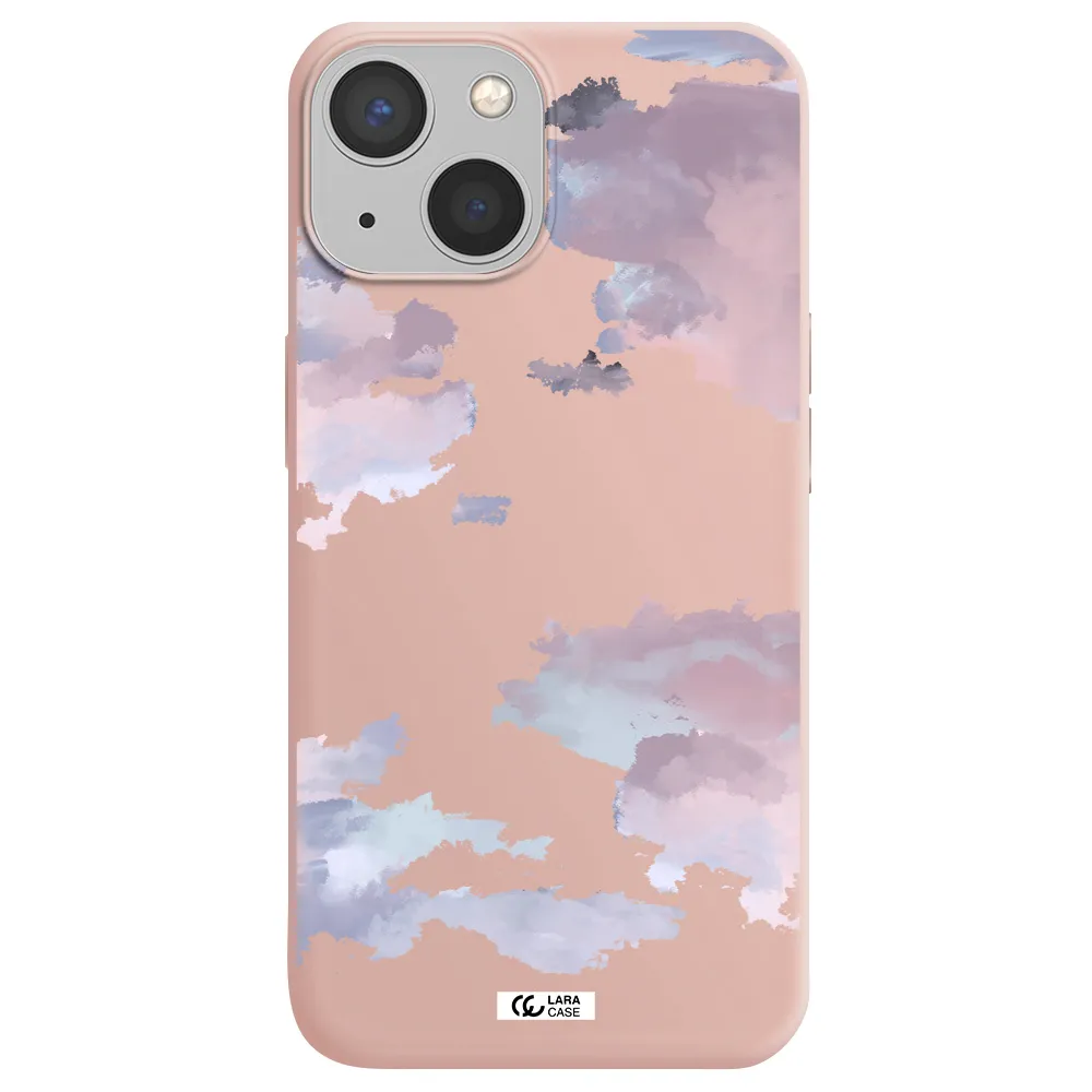 a close-up of a cloud Apple iPhone 13 Silicone pastel pink Case