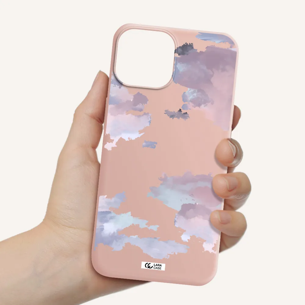 a close-up of a cloud Apple iPhone 13 Silicone pastel pink Case