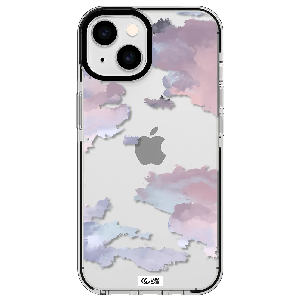 a close-up of a cloud Apple iPhone 14 impact black border Case