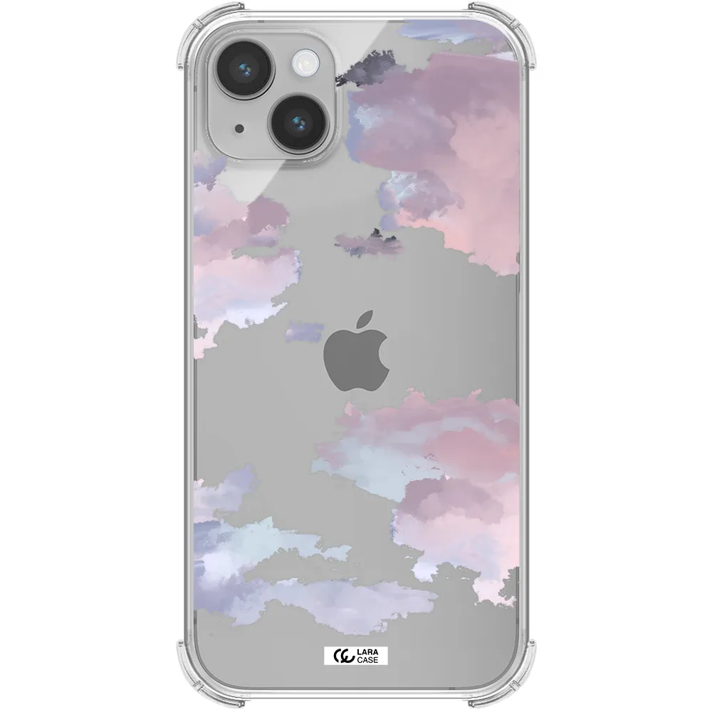 a close-up of a cloud Apple iPhone 14 plus Clear PC Case