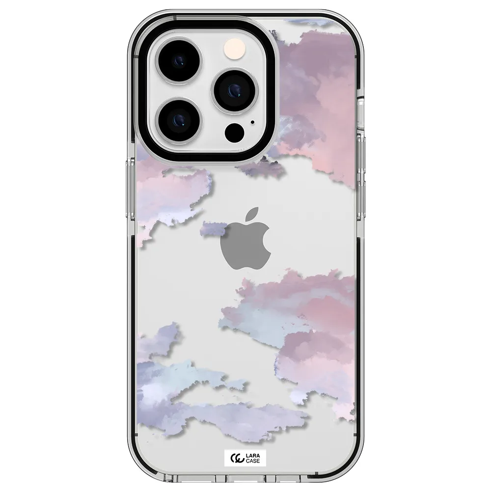 a close-up of a cloud Apple iPhone 14 pro impact black border Case