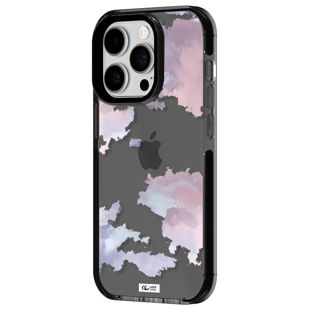 a close-up of a cloud Apple iPhone 14 pro impact Smoke Black Case