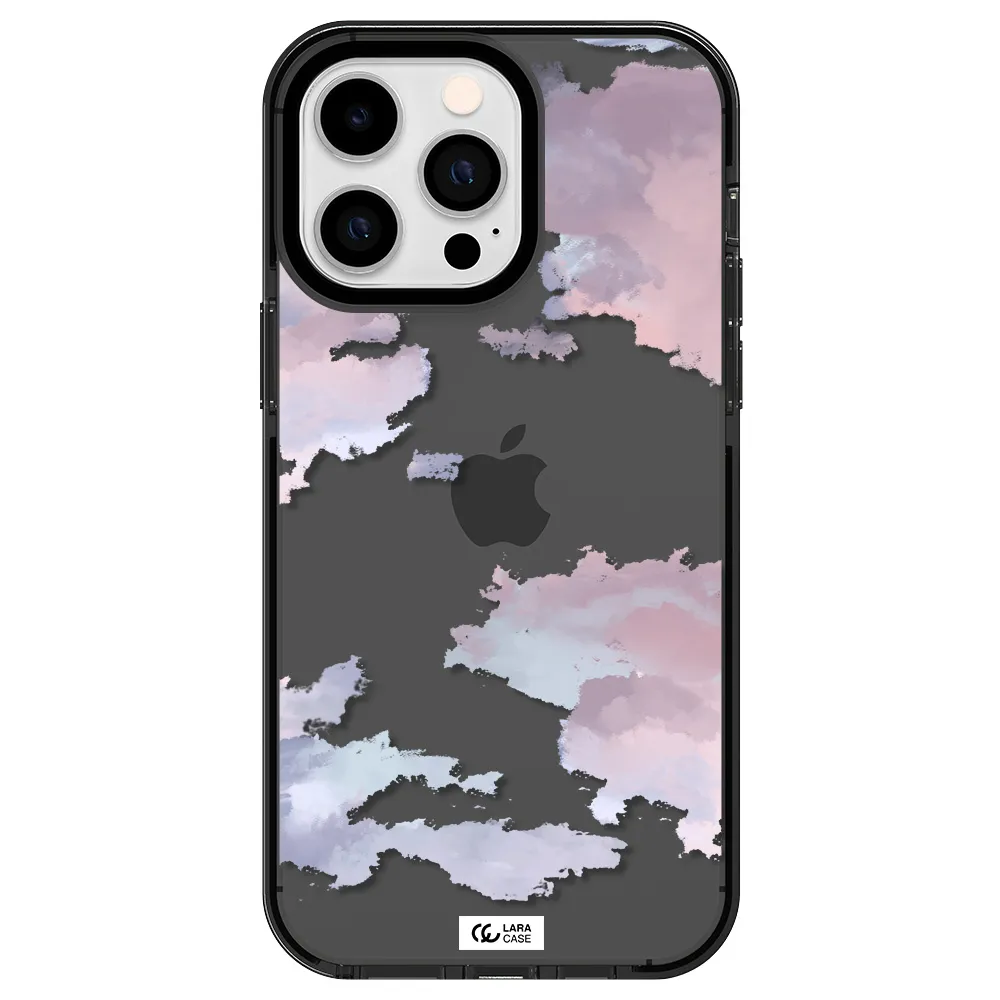 a close-up of a cloud Apple iPhone 14 pro max impact Smoke Black Case