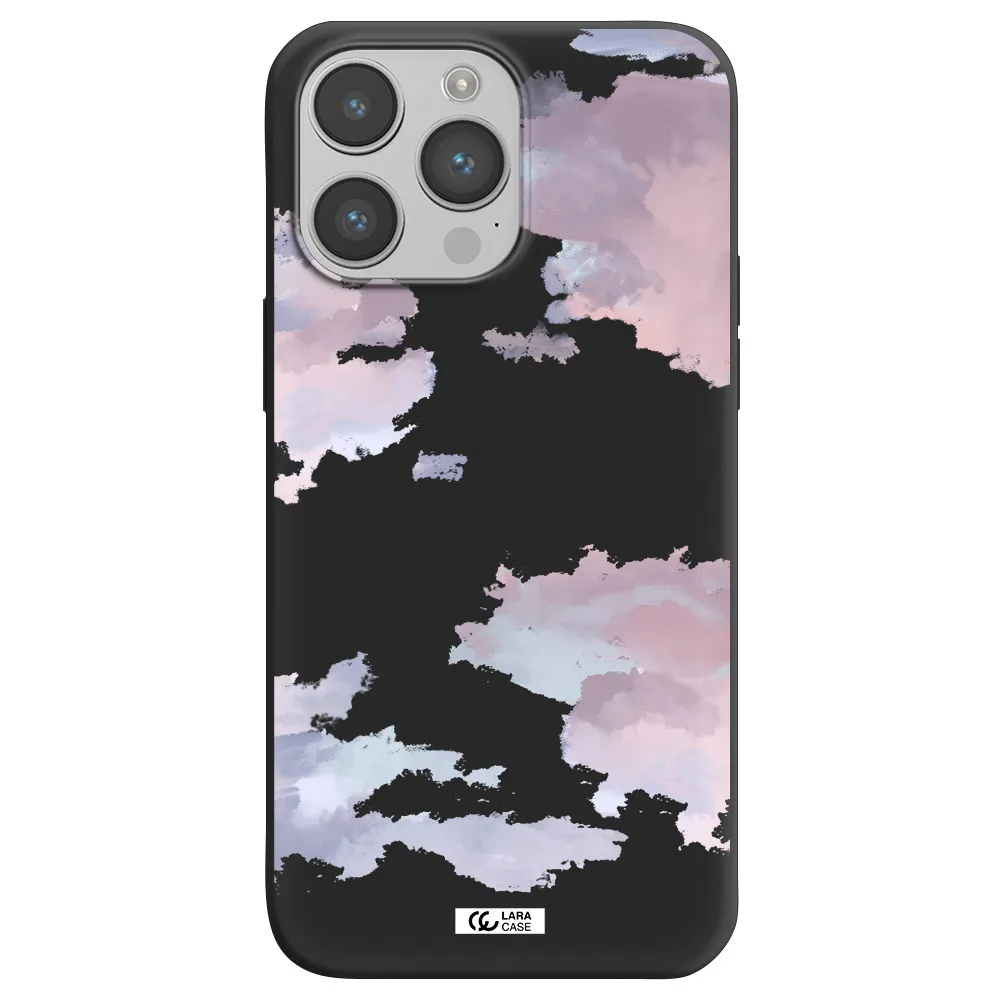 a close-up of a cloud Apple iPhone 14 pro max Silicone black Case