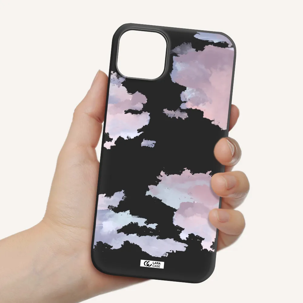 a close-up of a cloud Apple iPhone 14 Silicone black Case