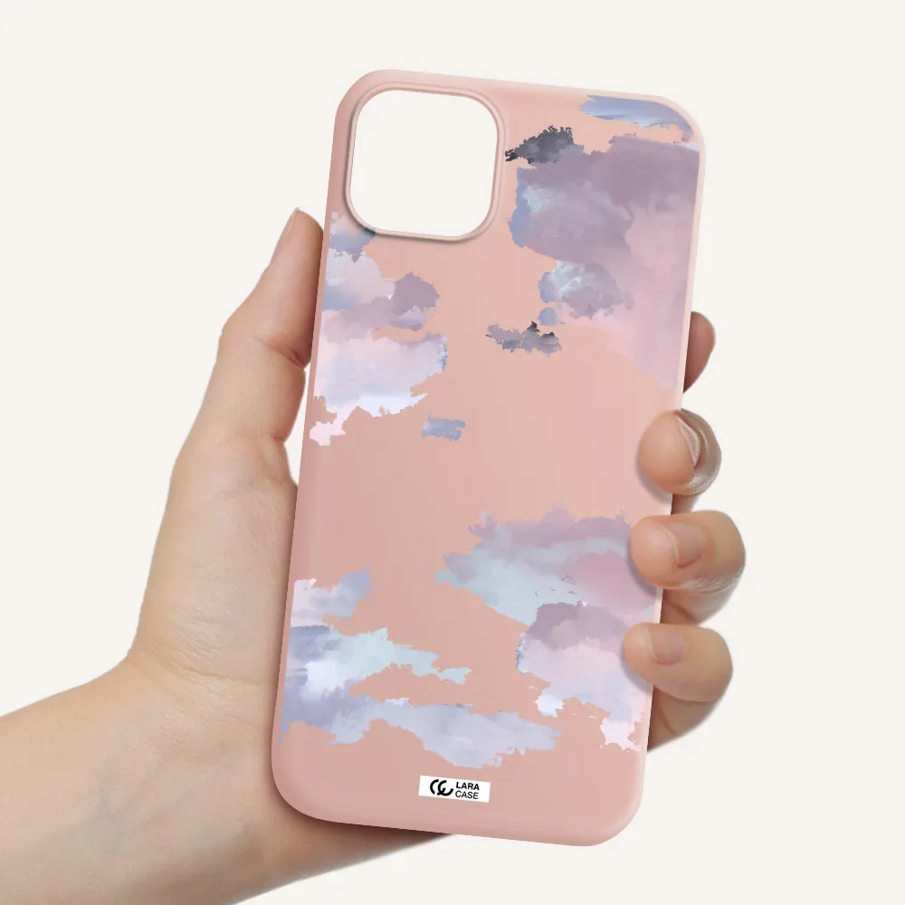 a close-up of a cloud Apple iPhone 14 Silicone pastel pink Case