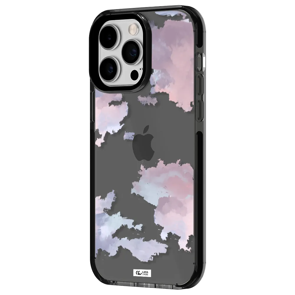 a close-up of a cloud Apple iPhone 15 Pro impact Smoke Black Case