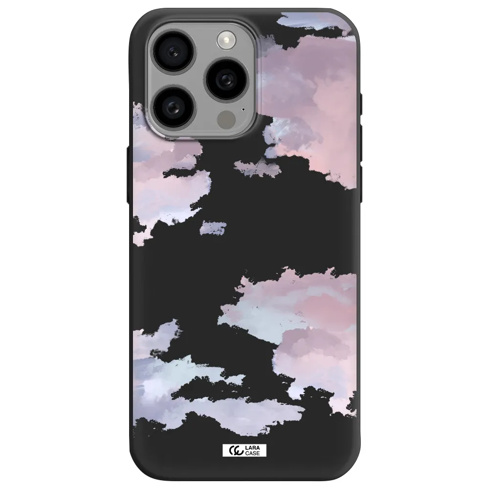 a close-up of a cloud Apple Iphone 15 Pro max Silicone black Case