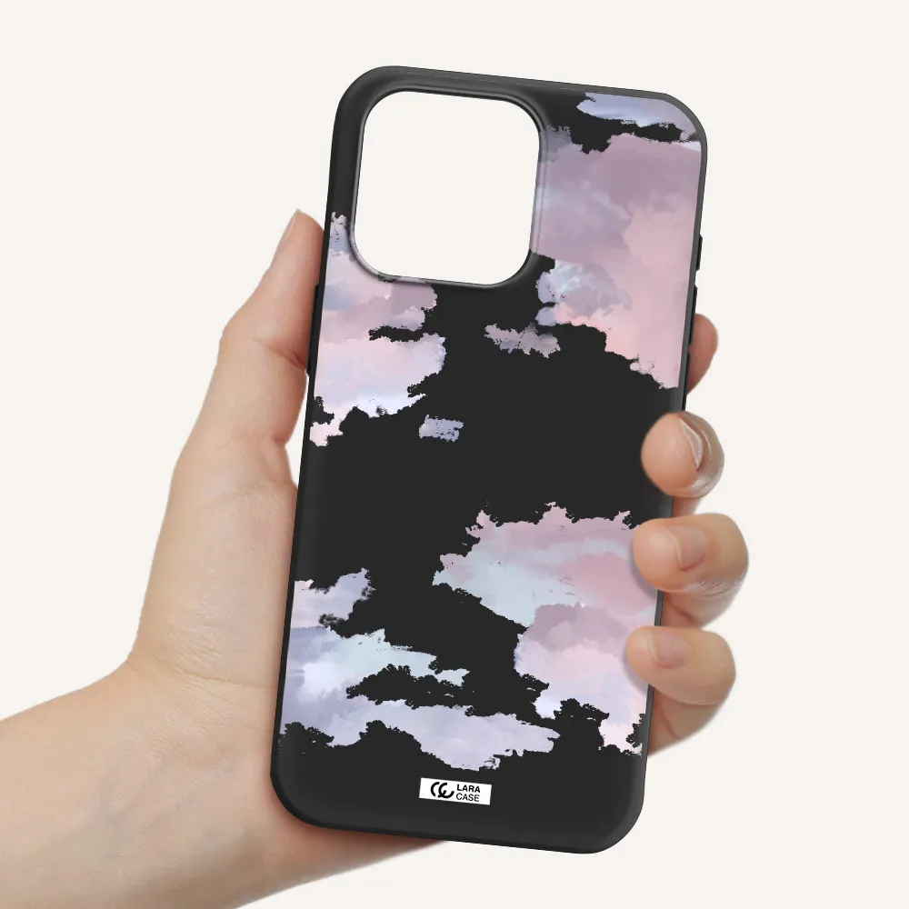 a close-up of a cloud Apple Iphone 15 Pro max Silicone black Case