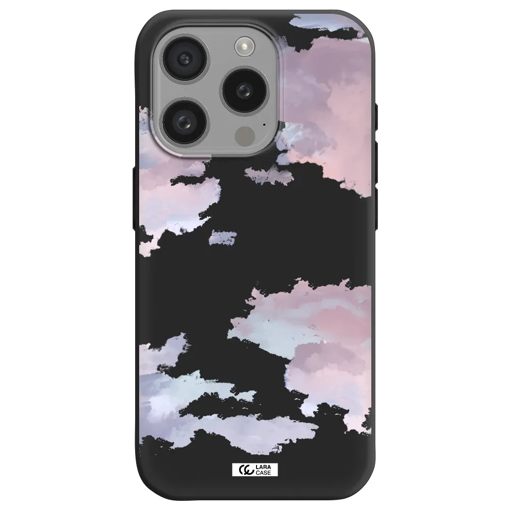 A Close-Up Of A Cloud Apple Iphone 15 Pro Silicone Black Case