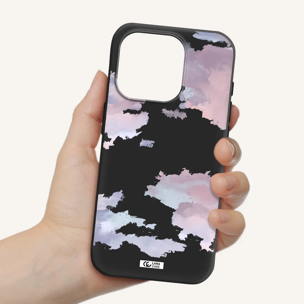 A Close-Up Of A Cloud Apple Iphone 15 Pro Silicone Black Case