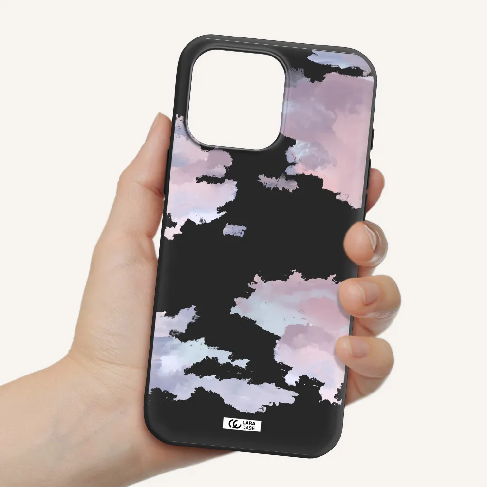 A Close-Up Of A Cloud Apple Iphone 16 Pro Max Silicone Black Case