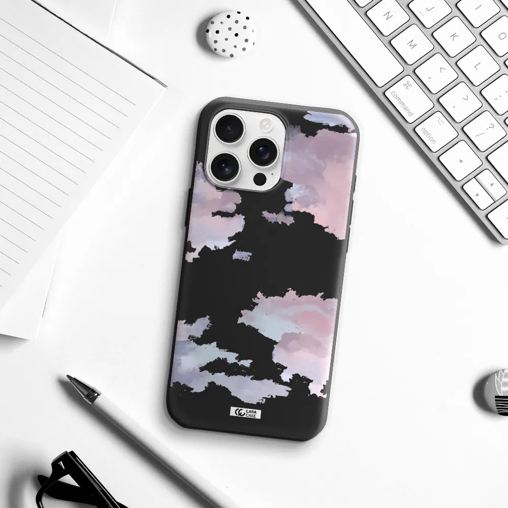 A Close-Up Of A Cloud Apple Iphone 16 Pro Max Silicone Black Case